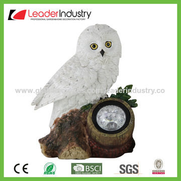 China Cute Outdoor Décor White Owl Solar Light Statue Made Of China Cute Outdoor Décor White Owl Solar Light Statue Made Of High Quality