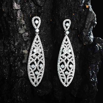 China Heye Luxury Crystal Earring Korean Style Long Drop China Heye Luxury Crystal Earring Korean Style Long Drop Earrings For Wedding