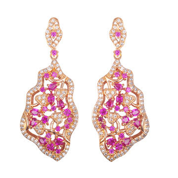 China Very Por Jewelry With High End Design Wear Ruby Stud China Very Por Jewelry With High End Design Wear Ruby Stud Earrings