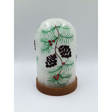 China Handmade Glass Dome LED Light with Wooden Base & Pine Cone ... China Handmade Glass Dome LED Light with Wooden Base & Pine Cone ...