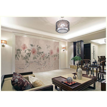 China Gris Traditional Water Painting Peony Wallpaper Mural China Gris Traditional Water Painting Peony Wallpaper Mural Parlor Wall Decor