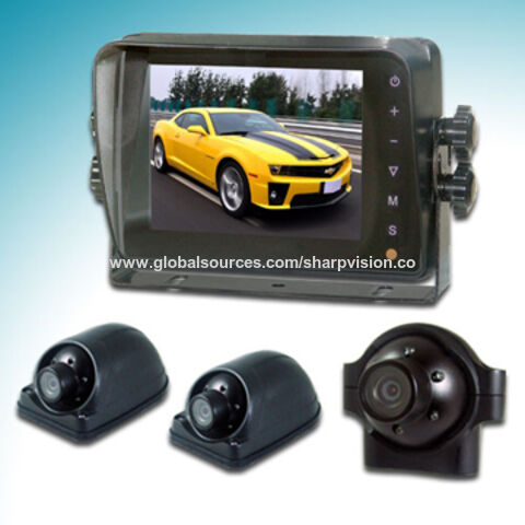 5-inch Digital Car Rear-view System with Touch Panel Monitor and IR Day/Night Cameras