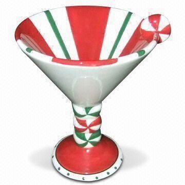Ice Cream/Christmas Cocktail Cup, Comes in Candy Cane Finish