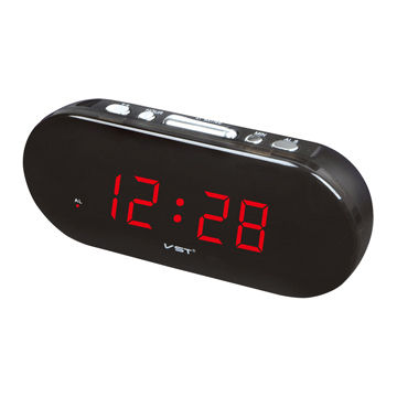 LED Alarm Clock, 220V AC/50Hz Power Rating, Made of PS and ABS Materials
