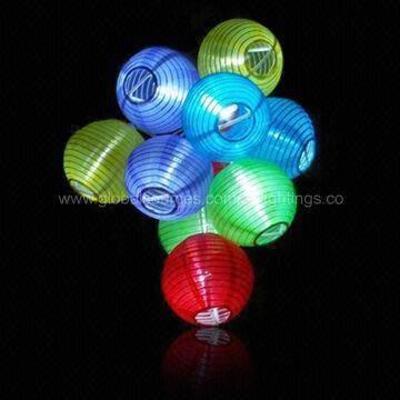 LED Fabric Lantern String Light, Asian Stylish Decorative Lights for Festivals/Culture Lovers ...