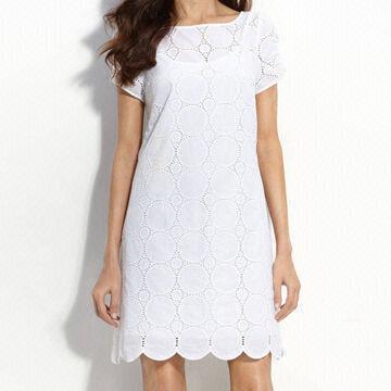 White Shift Dress on Ladies  Women S White Eyelet Shift Dress  Work For Most Body Types