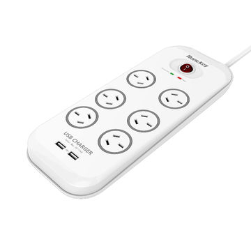 Universal Power Strip with 2 USB Ports and Four Independent Switches