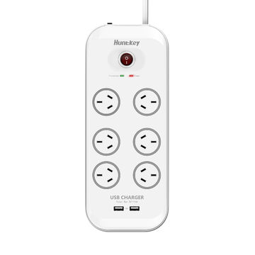 Universal Power Strip with 6 Sockets and Surge Protection