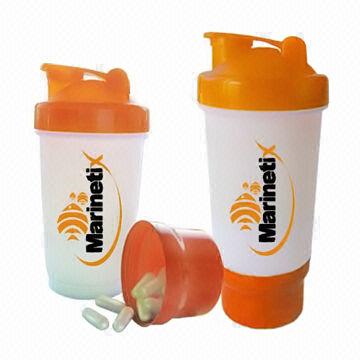 500mL 2-in-1 Protein Shakers with PP Body, Logo and color Available