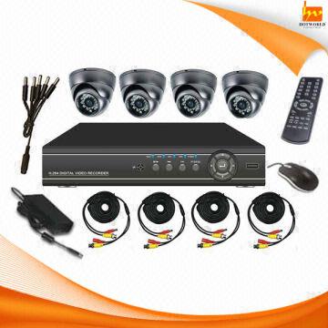 H.264 Standalone Network Dvr with 4ch Cctv Camera Kit H.264 Network Dvr ...