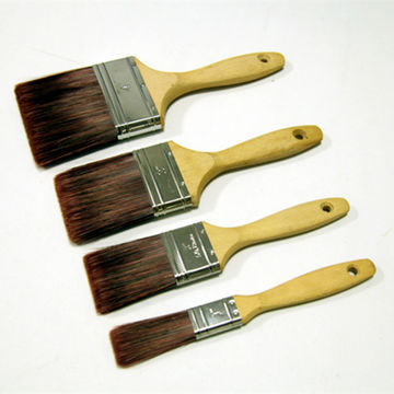 4pcs Set Premium Quality Wood Handle Mixed Bristle Paint Brush Set Flat