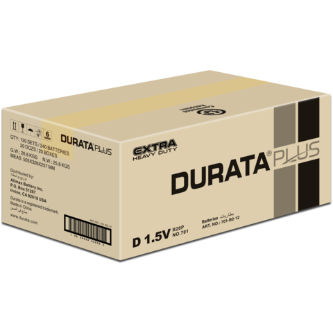 Buy Wholesale China Durata Plus D Size R20 1 5v Extra Heavy Duty Zinc