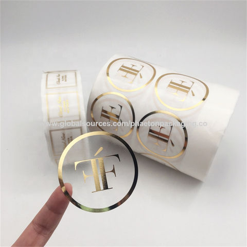 Buy Wholesale China Self Adhesive Customized Printing Clear Gold Foil