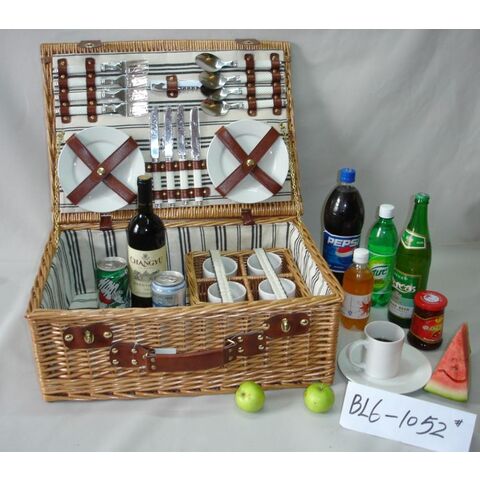 High Quality Custom Portable Empty Picnic Hamper Cheap Handmade Willow