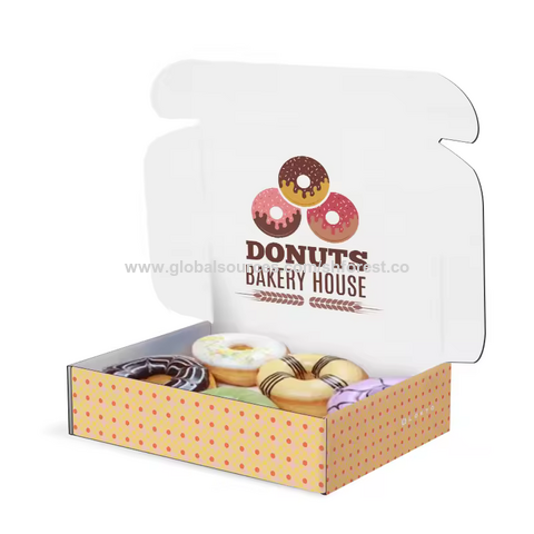 Food Grade Custom Printed Donuts Dessert Cupcakes Packaging Paper Box