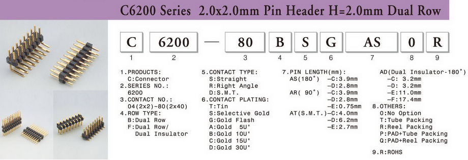 Taiwan X Mm Pin Header H Mm Dual Row Dip Smt Type On Global