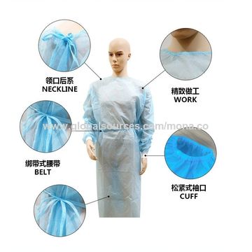 China Pp Pe Isolation Gown Fda Ce Sms Ppe Protection Disposable