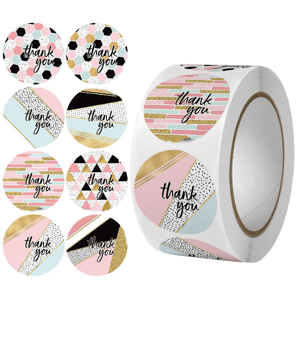 China Good Quality Thank You Adhesive Sticker Label Roll For Client