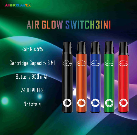 China Wholesales Air Glow Switch In Up To Puffs Mah Two