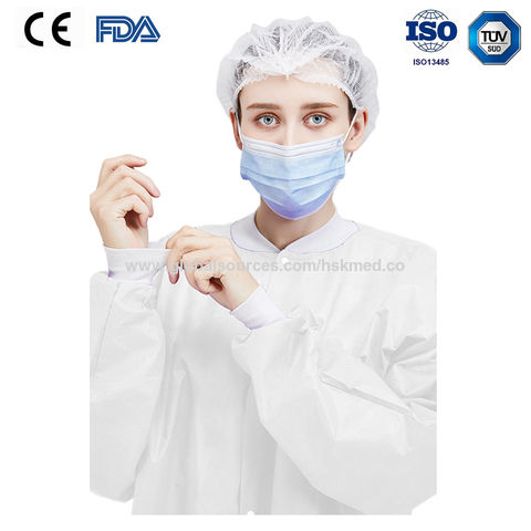 China Disposable PP PE SMS Lab Coat Surgical Isolation Gown With CE