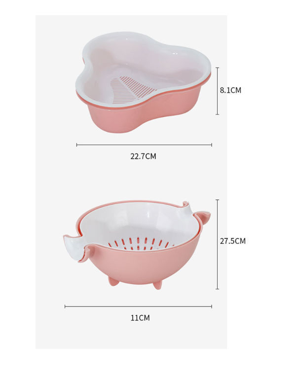 China Double Layer Rotating Drain Basket Plastic Fruit Vegetabl With