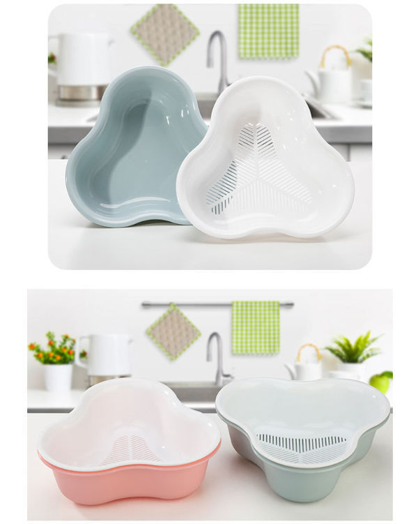 China Double Layer Rotating Drain Basket Plastic Fruit Vegetabl With