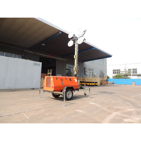 China SWT Trailer Mounted Mobile Light Tower With 9 Meters Mast On