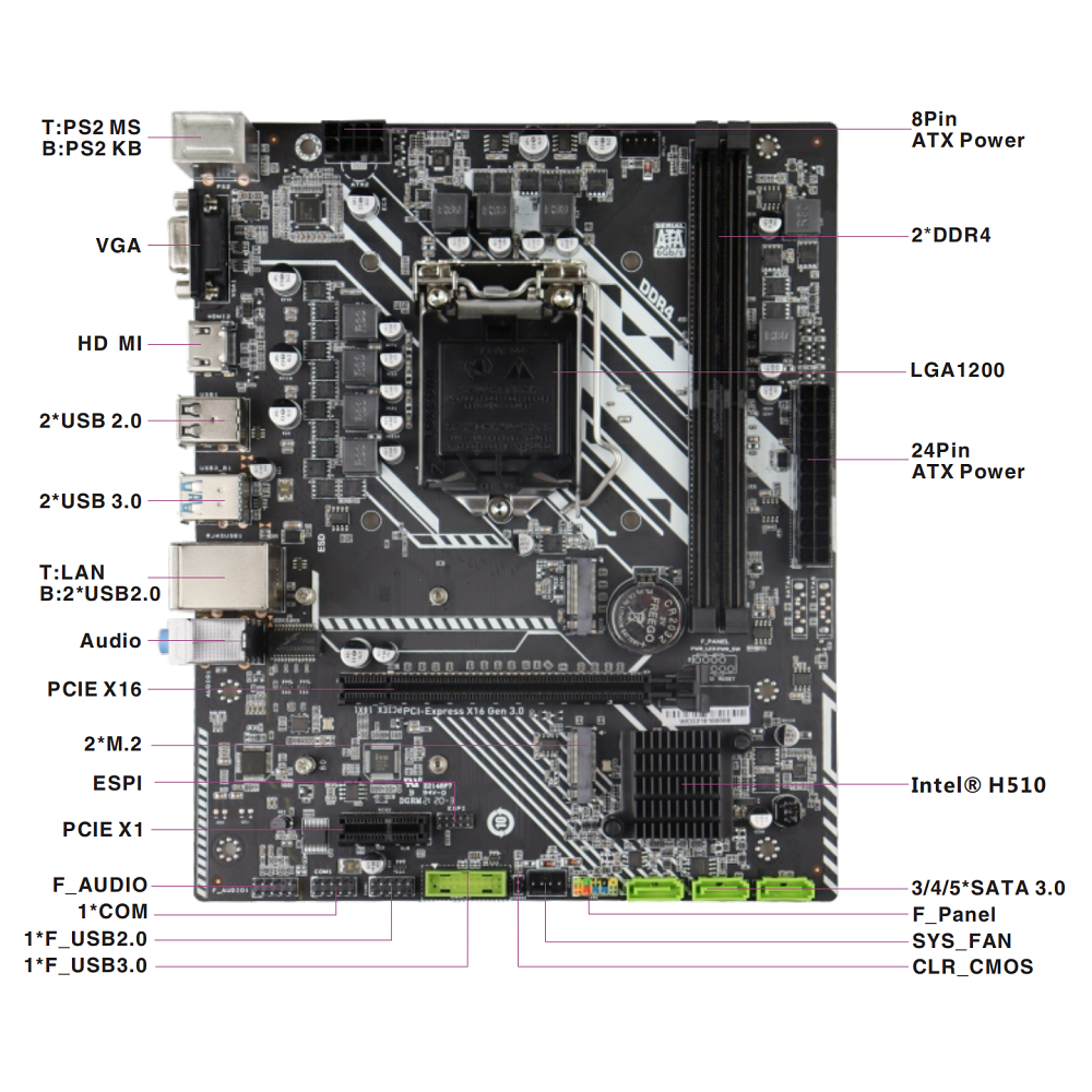 Direct Factory H Esonic Motherboard Lga Desktop Atx Mainboard