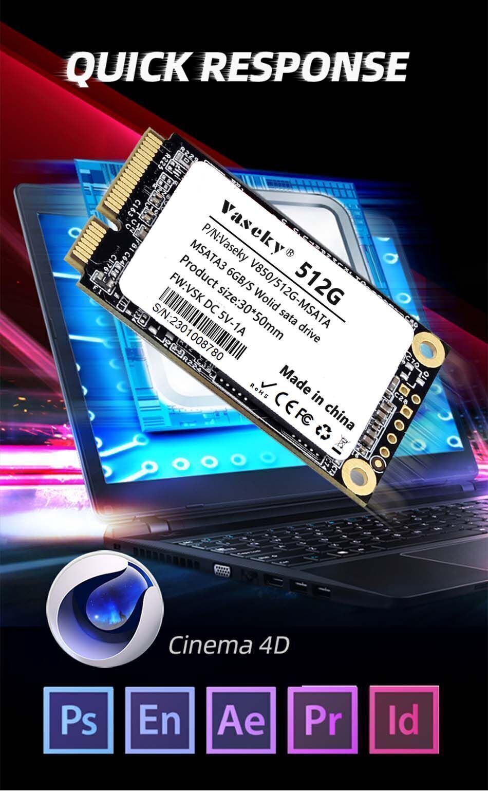 Buy Wholesale China 512g Vaseky Msata Ssd 64g 128g 256g 512g 1tb 2tb