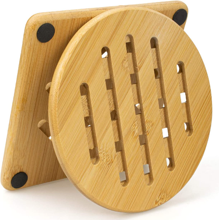 Buy Wholesale China Bamboo Hot Pads Trivet With Non Slip Heat Resistant