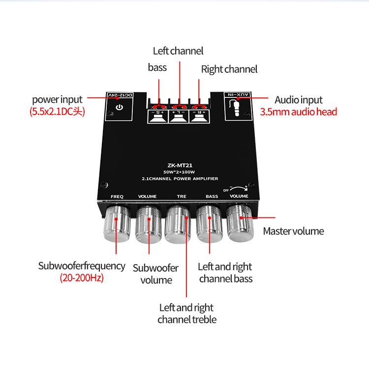 Buy Wholesale China Zk Mt21 Subwoofer Digital Power Amplifier Board 2 1