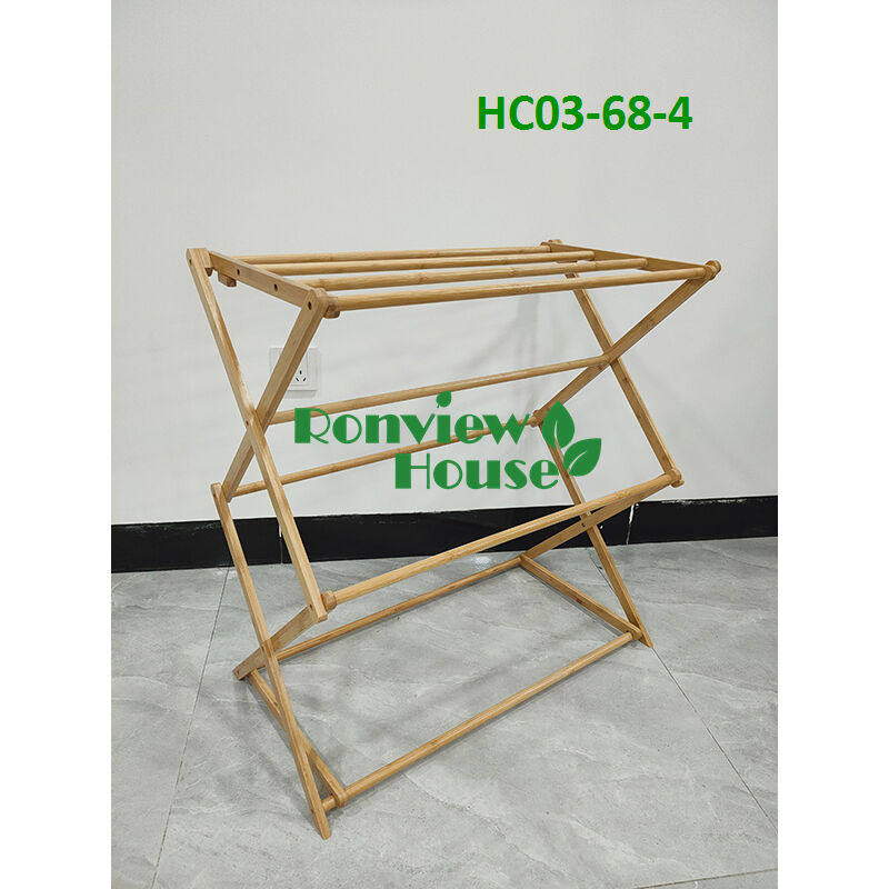 Eco Friendly Bamboo Clothes Drying Rack Collapsible Laundry Clothes