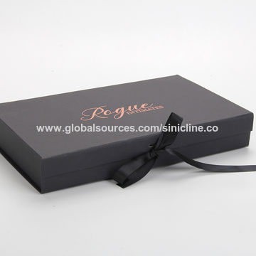 China Customized Luxury Lingerie Packaging Black Rigid Gift Box With