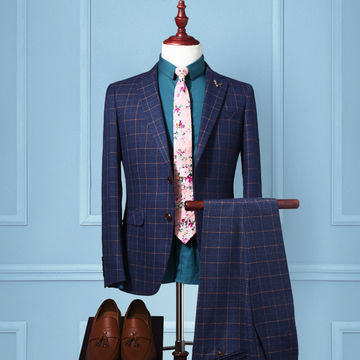 China New Tweed Men Suits Plaid Terno Wedding Suit 2 From China New Tweed Men Suits Plaid Terno Wedding Suit 2 Ons Groom Tuxedos Tailored Wool