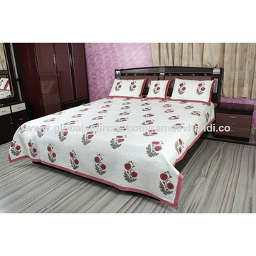 cotton bed sheets handmade white decorative indian block printed handmade bed sheets