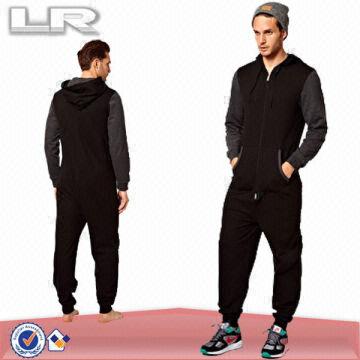 with contrast sleeves wholesale men cotton plus size onesie pajamas plus size onesie pajamas
