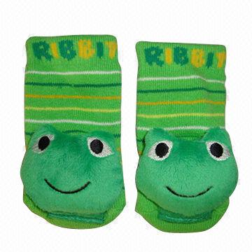 Baby Frog Rattle Socks Made Of 87 Cotton 12 Nylon And 1