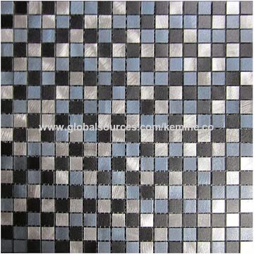 Aluminum Metal Mosaic Tile Silver Blue And Black Brushed Background Aluminum Metal Mosaic Tile China