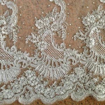 Low End Beaded Embroidery Fabric For Evening Or Bridal Dress With China Low End Beaded Embroidery Fabric For Evening Or Bridal Dress With Diamonds