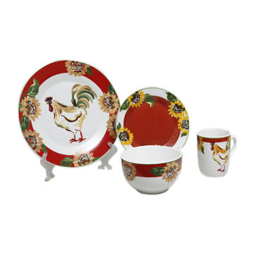 16-piece Rooster Toile Dinnerware Set | Global Sources 16-piece Rooster Toile Dinnerware Set | Global Sources