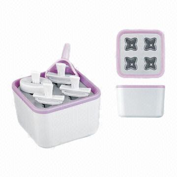 Quick Freeze Container with Four Pop Molds, Can Make 12 Ice Pops, Measures 164 x 107mm