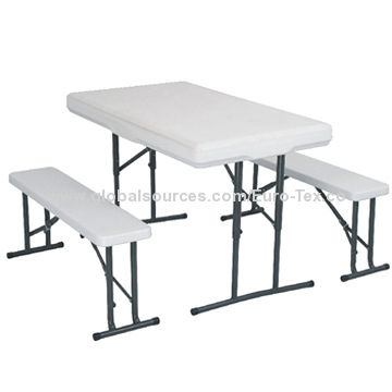 3-kt beer table set, one table two benches, HDPE tabletop and bench ... 3-kt beer table set, one table two benches, HDPE tabletop and bench ...