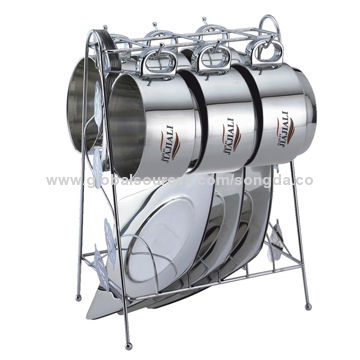 300ml 6 Piece Double Wall Stainless Steel Coffee Mug Set In Wire China 300ml 6 Piece Double Wall Stainless Steel Coffee Mug Set In Wire Storage Rack