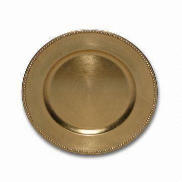 13-inch Gold-plated Round Disposable Charger Plate with Lacquer ... 13-inch Gold-plated Round Disposable Charger Plate with Lacquer ...