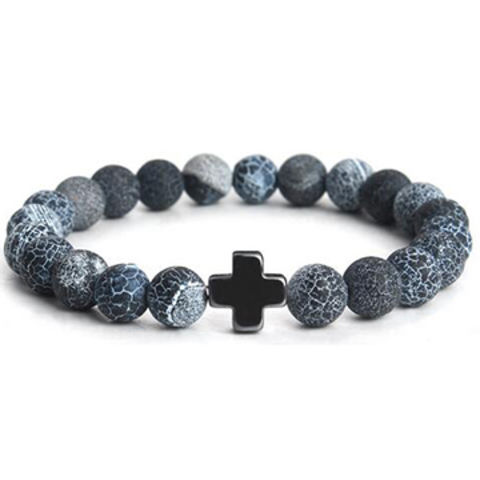 China Lava Stone Beaded Hemae Royal Cross Bracelet On Producers Suppliers On Global Sources Oem Odm Gifts Premiums Festival Occasional Religious Bracelets Interstellar Clouds