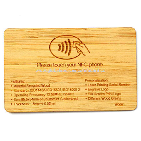 China NXP Philips MIFARE Classic Chip Wood Smartcards On Global