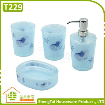 Bright Color Starfish Bathroom Accessories Set Trumpet Shell Plastic China Bright Color Starfish Bathroom Accessories Set Trumpet Shell Plastic Sets