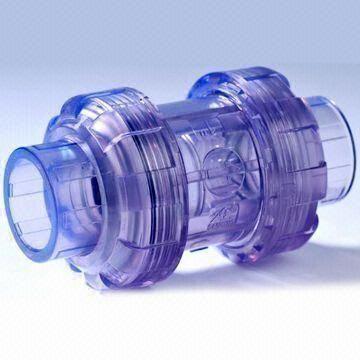 Clear PVC Check Valve with 150psi Working Pressure, Available from 1/2