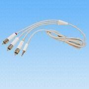 Four Pole 3.5mm Stereo Plug to AV+S-video Cable Manufacturers