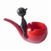 Hand-painted Polyresin Tobacco Pipe Ashtray Craft,Customized Design Accepted Manufacturers